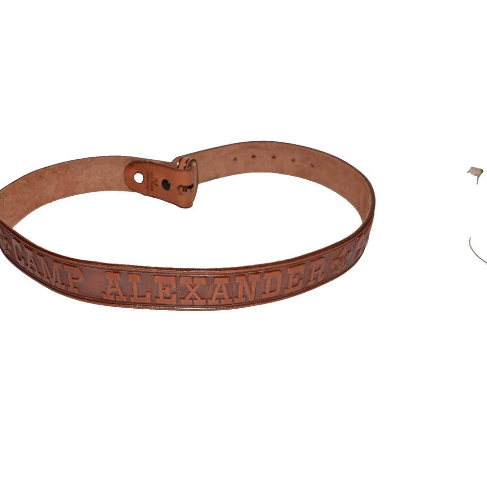 Vtg Camp Alexander Tooled leather belt Scout Boy Scouts BSA 30"